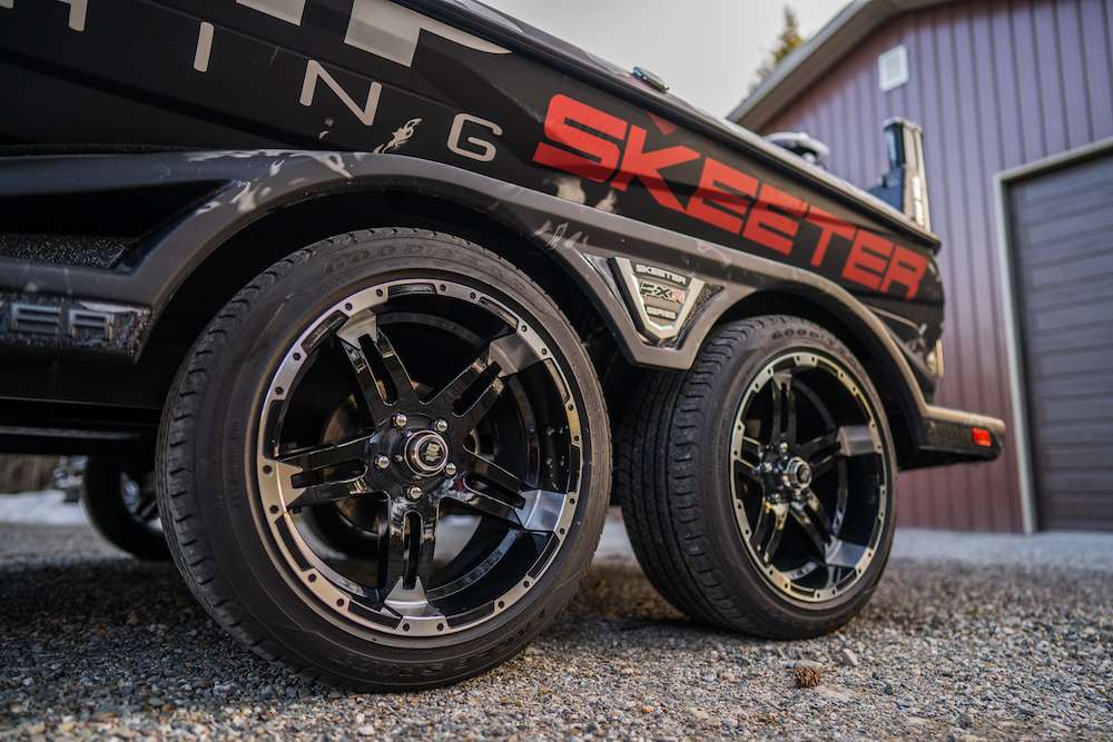 âThese Skeeter wheels have a bigger profile that fills the fender. They look great and trailer really well.â 
