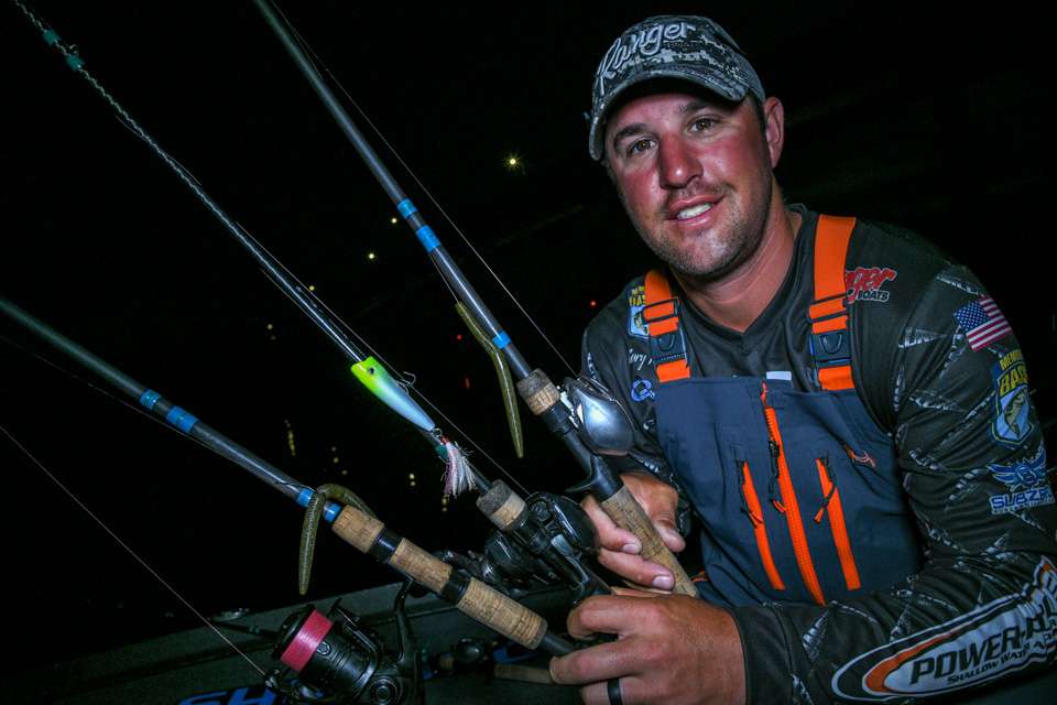 <b>Cory Johnston (49-5; 3rd)</b>
<BR>
Cory Johnston fished weightless wacky-rigged 4- and 5-inch Original Yamamoto Senkos on 4/0 Gamakatsu B10 S Stinger or a 3/0 Gamakatsu Superline hooks. He also used a Zoom Magnum Speed Worm with 4/0 Gamakatsu Superline Hook and 1/8- and 3/16 weights. A Rebel Pop-R was another choice. 