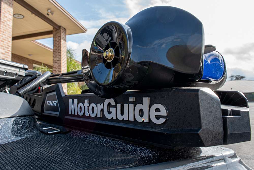 Hamilton runs the MotorGuide Tour edition 109 pounds thrust/36V trolling motor.