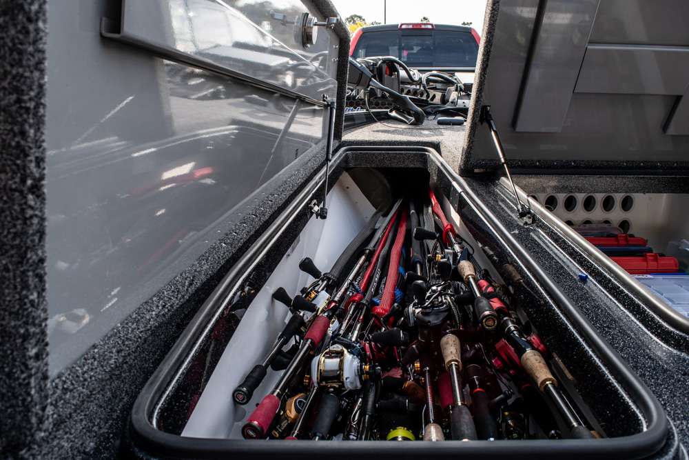 According to Hamilton, he has been able to fit nearly 30 rods into this massive rod locker. 