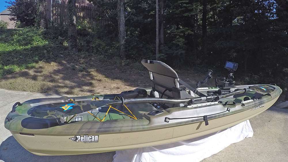 This Pelican, The Catch 120, is fully rigged with YakAttack, USA made kayak fishing accessories. By adding a few essential accessories, this kayak has been turned into a fish-catching machine. 