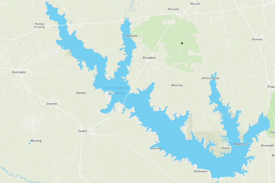 <h4>7. Sam Rayburn Reservoir, Texas</h4> [114,000] This storied Lone Star State fishery lived in the shadows of nearby Toledo Bend for years. Rayburn was good, finding the second-place ranking in 2013, but was the bridesmaid to The Bend since the 100 Best Bass Lakes rankings were conceived. That all changed in 2018, when Rayburn not only bested TB, but every other lake in the nation to claim the No. 1 spot in the nation. It followed up that incredible season with another in 2019, where the Texas fish factory claimed the No. 3 spot. 