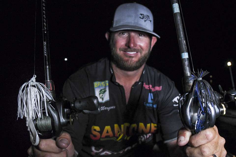 <b>Justin Margraves (9th; 33-9) </b><br>
Justin Margraves rotated through these lures. A 5/16-ounce Santone Lures Chris McCall Rayburn Swim Jig, with 4-inch Strike King Rage Craw trailer was a top choice. 
