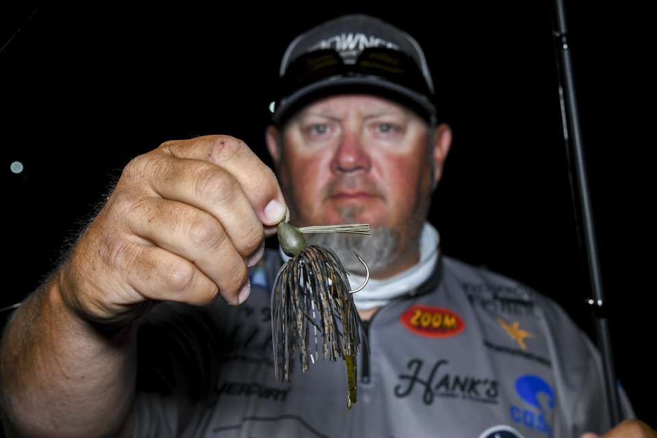 Gross relied on confidence baits for a strong finish on Lake Eufaula. He chose a 3/4-ounce Nichols Lures prototype jig that features a bullet-shaped head, and lighter weight weed guard and hook. He added a 3.5-inch Zoom Super Chunk for a trailer.  
