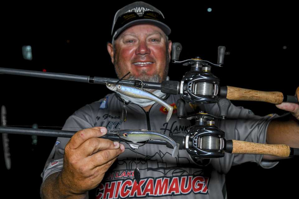 A 5-inch Scottsboro Tackle Swimbait, rigged on a 3/8-ounce Owner Flashy Swimmer with 8/0 hook was another choice. So was a 3/4-ounce weedless swimbait underspin head and 5-inch Zoom Swimmer.  