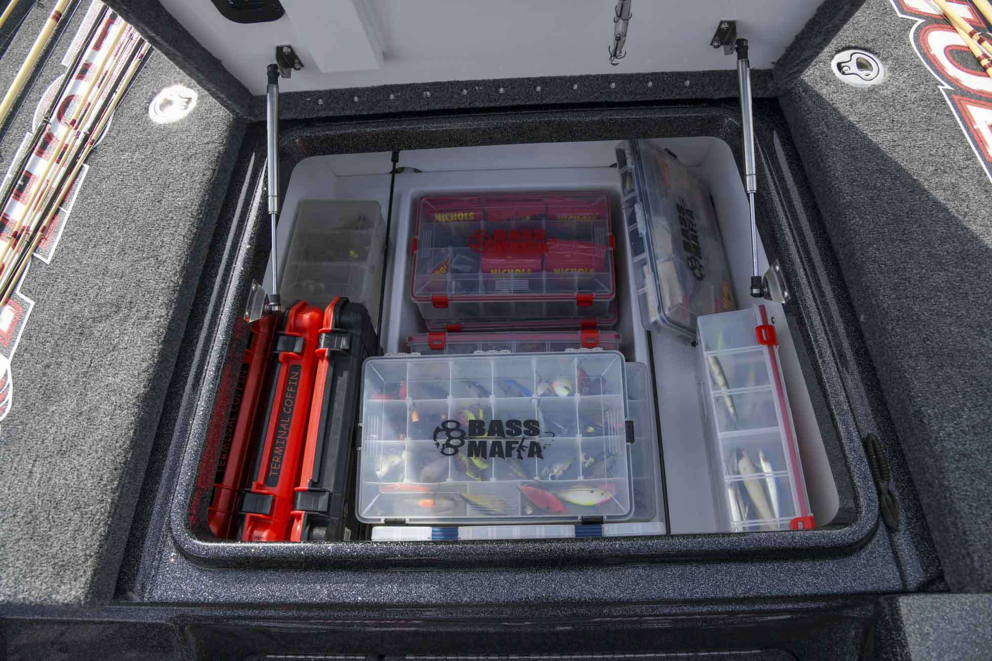  The compartment is spacious, with room for a number of boxes filled with any necessary tackle. 
