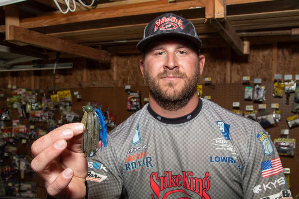 Cappo started his box with a 1/2-ounce Strike King Hack Attack Fluorocarbon Flipping Jig. 
