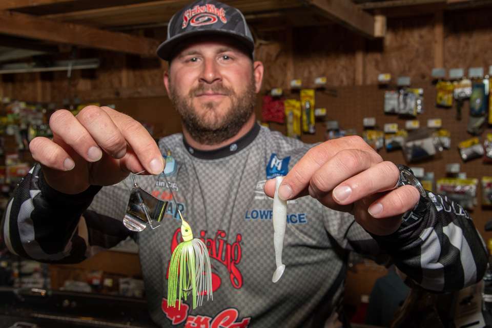 A Strike King Swimming Caffeine Shad adds the action of a paddle-tail to the lure.