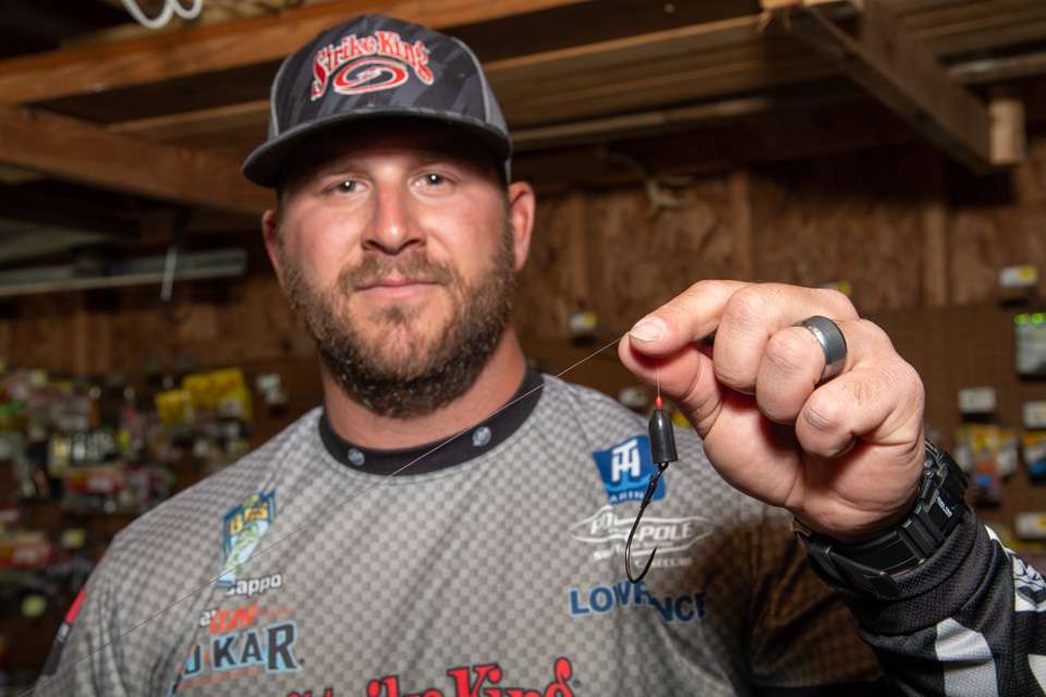 He pairs the Structure Bug with a 4/0 Trokkar Big Nasty Flippinâ hook and a 1-ounce Strike King tungsten weight.