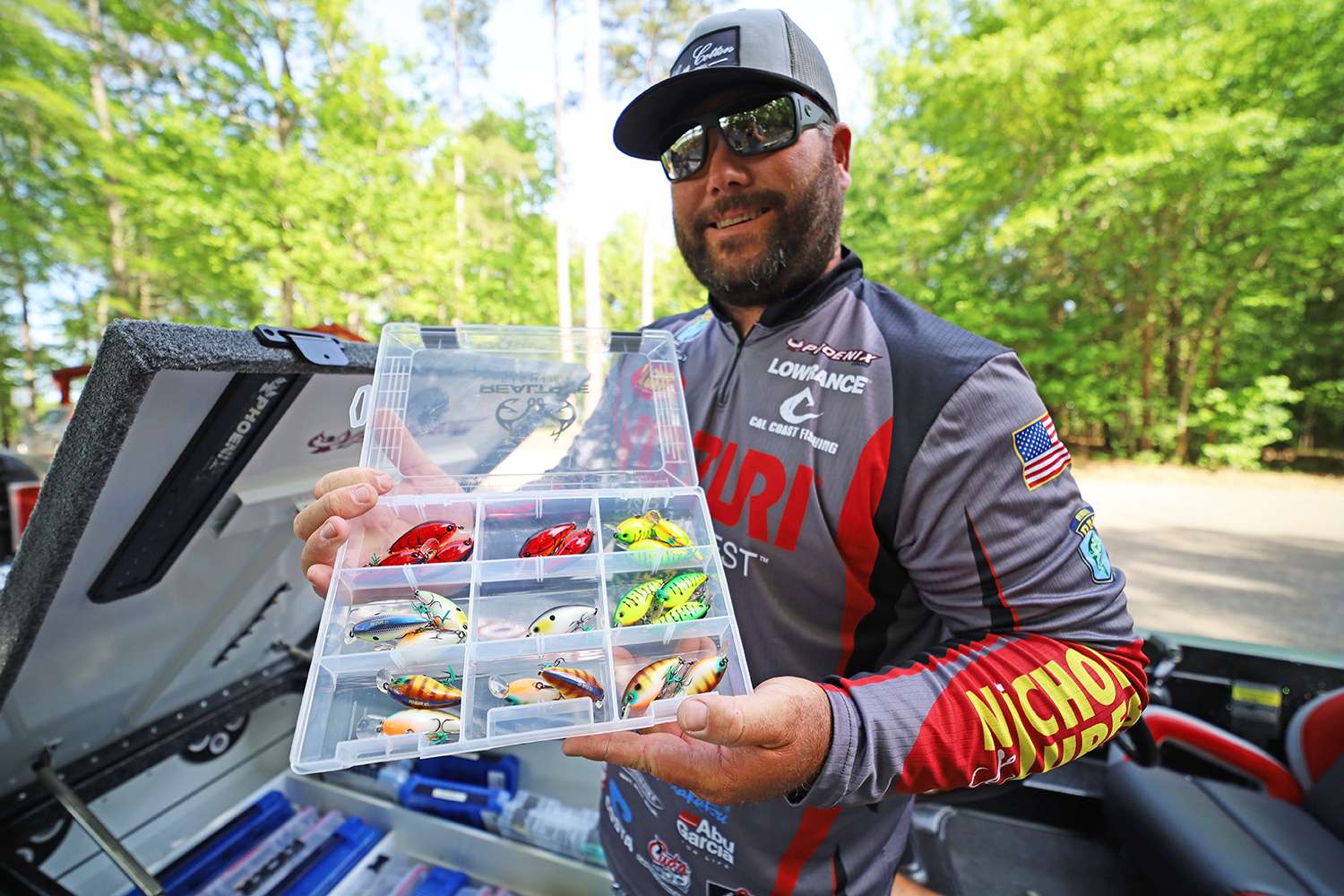 Plenty of Yo-Zuri crankbaits in assorted colors are always within reach. 