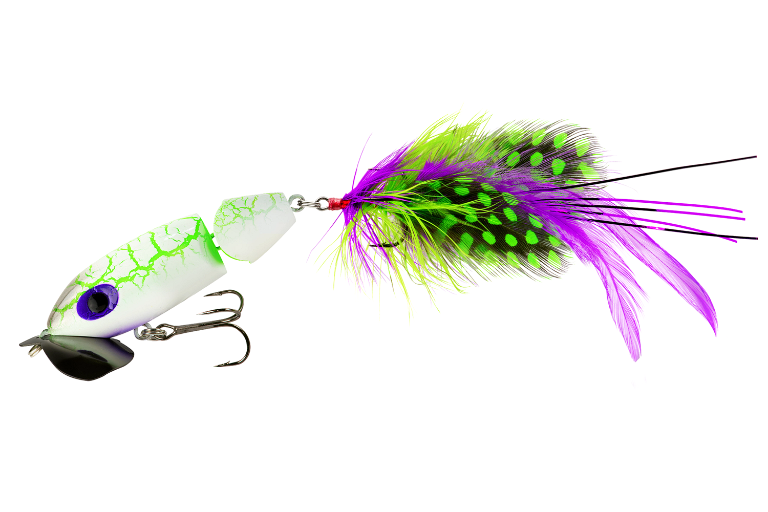 <p><b>Arbogast Jointed Jitterbug 2.0 </b></p>
<p>The Arbogast Jointed Jitterbug is a new age take on a timeless classic like the Hula Popper 2.0 project. The new model features modern improvements such as upgraded hook hangers with split rings and black nickel treble hooks, upgraded joint connection to provide a smoother track across the surface, anodized head plate, and exclusive crackle paint schemes.</p>
<p><a href=
