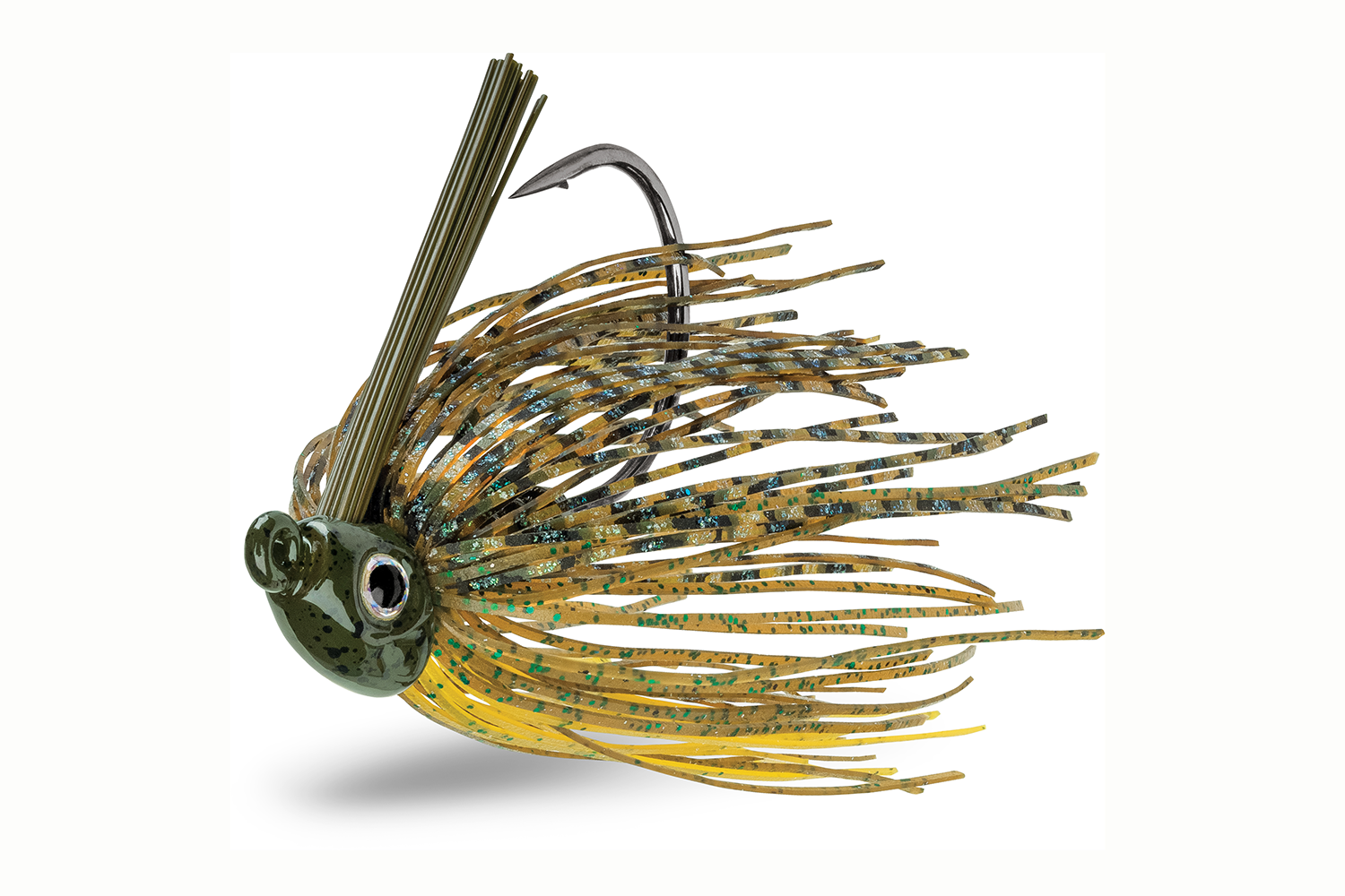 <p><b>Terminator HD Swim Jig </b></p>
<p>The HD Swim Jig features a hydrodynamic head, crafted to swim through the heaviest cover. It features an oversized 3D eye, premium banded silicone full skirt, VMC Hybrid 5/0 wide gap hook, tight grip trailer keeper and a nylon weed guard. Available in 12 colors and 2 sizes - 3/8 and 1/2 ounce. </p>
<p><a href=