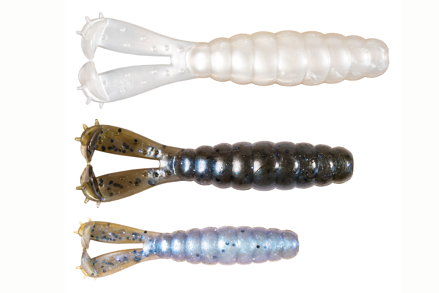 <p><b>Z-Man The Goat Series </b></p>
<p>Crafted for versatility with the power to thump and vibrate at all retrieve speeds, the new Z-Man Goat series baits sport twin action tails with the same curved paddle tail design arming other Z-Man baits. The Goatâs segmented, slightly flattened torso transitions to dual thin-skinned kicking legs, each terminating with a pulsating, deeply cupped paddle. Soft and buoyant, the baitâs 10X Tough ElaZtech construction means itâs also durable enough to bounce back, even after boating dozens of bass. Three bait sizes â 3-inch Baby Goat, 3 3/4-inch Goat and 4 1/4-inch Billy Goat â cover multiple presentations, including as a Ned rig, swimming grub, flipping bait and ChatterBait, buzzbait and jig trailer. Ten colors available.</p>
<p><a href=