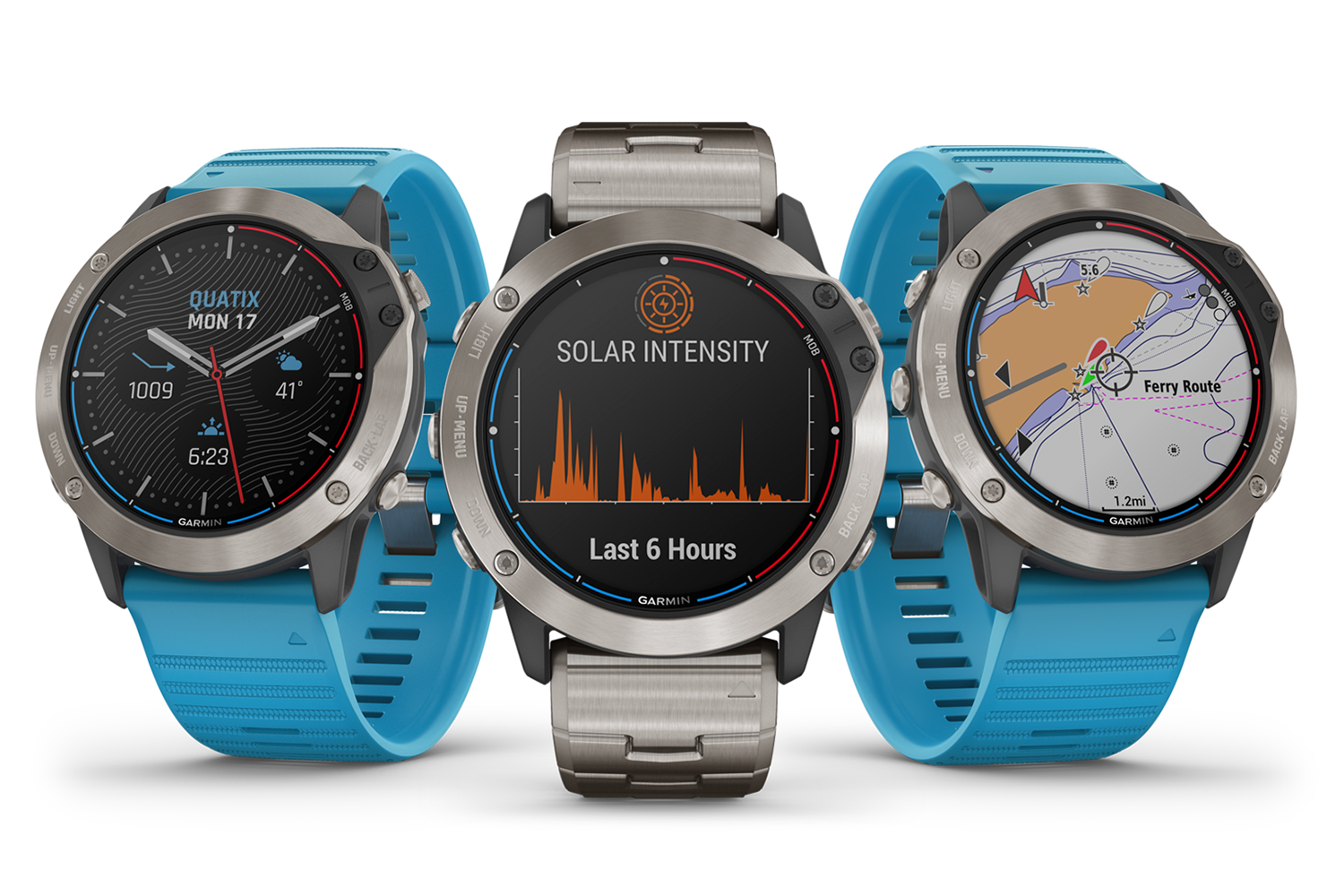 <p><b>Garmin Quatix 6X Solar</b></p>
<p>Enjoy more time on the water with Quatix 6X Solar marine GPS smartwatch with solar charging. Its unique power-replenishing feature extends battery life on its big 1.4-inch display, so youâll have more time to take advantage of its comprehensive connectivity. The device is compatible with Garmin chartplotters and other devices1 to offer autopilot control, data streaming, sail racing assistance, Fusion-Link entertainment control and much more. It supports optional BlueChart g3 coastal charts and LakeVÃ¼ g3 inland maps with improved chart presentation. It provides advanced fitness features and wrist-based heart rate monitoring. It also includes built-in activity profiles for paddle sports, land sports, performance metrics plus smart notifications, and access to Garmin Connect and music storage. </p>
<p><a href=