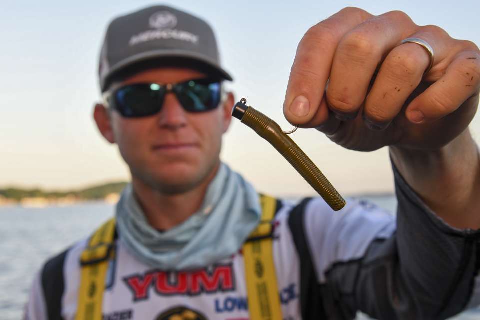 <h4>Micah Frazier (5th; 81-1)
</h4>
A 3-inch Yum Ned Dinger, rigged on a Swagger Tungsten 1/5-ounce Flanders Ned Head, was the top lure of choice for Micah Frazier. 
