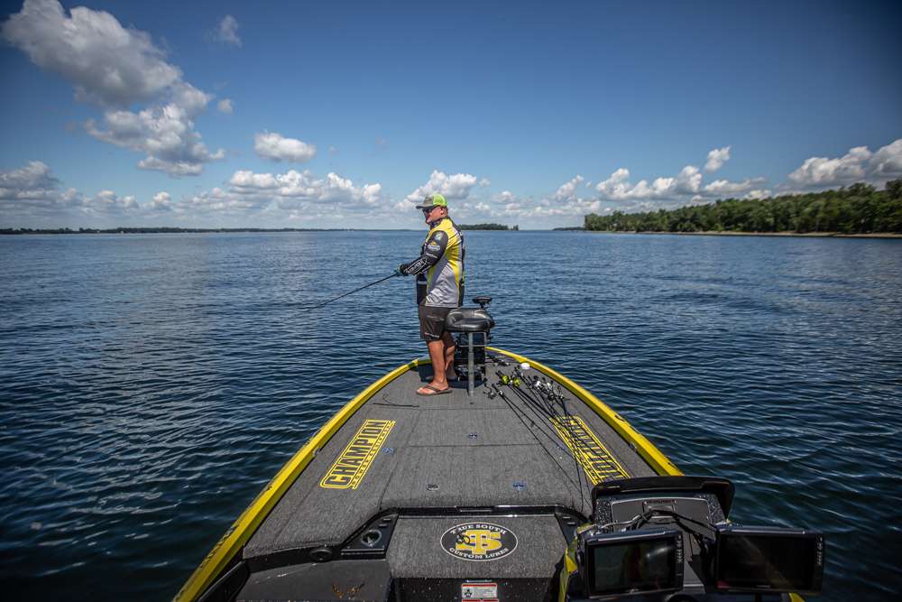 Climb in Shane Lineberger's boat for Day 2 of the Bassmaster Elite at Lake Champlain.