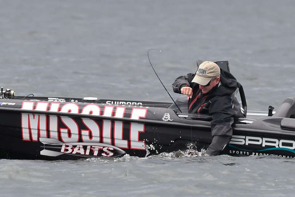 <h4>Ed Loughran III (6th; 76-1)</h4>  Ed Loughran III used a drop shot rig and bladed jig to catch his fish.   