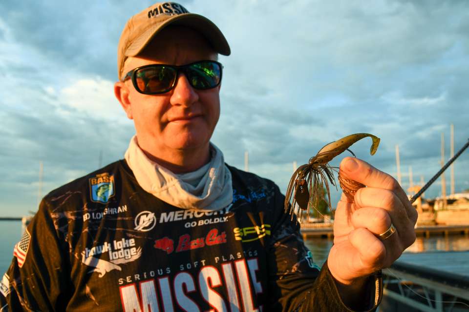 Loughran chose a 3/8-ounce Z Man Original Chatterbait, with a 3.5-inch Missile Baits Shock Wave Swimbait. 