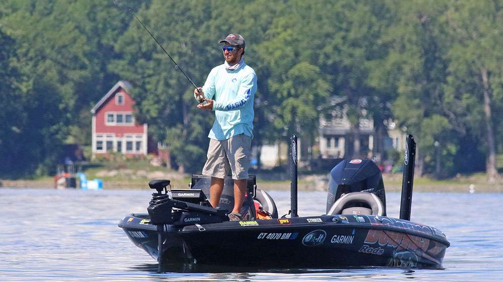 Take a glance at Elite Series pros Paul Mueller, Todd Auten, Stetson Blaylock, Hunter Shryock and Jamie Hartman as they tackle Semifinal Saturday at the 2020 Bassmaster Elite at Lake Champlain.