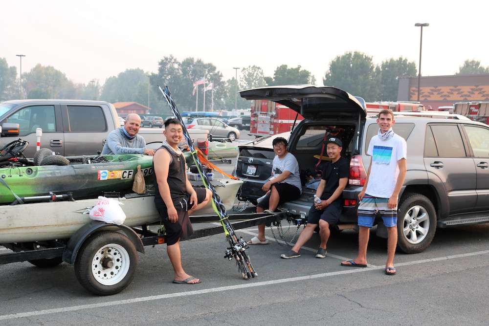 And just like the Bassmaster Elite pros they gather in parking lots and talk fishing.