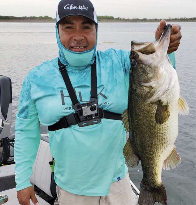 10-14<br> Gonzalo Ovalle <br> Choke Canyon Reservoir, Texas<br> 5-inch Big Bite Baits Suicide Shad (bluegill) 