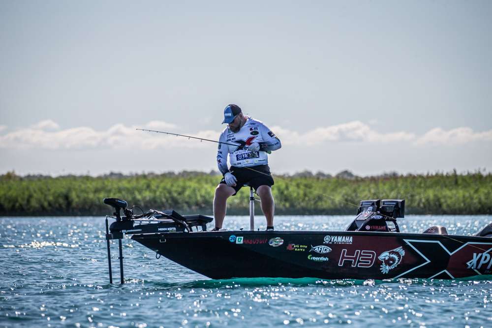 Check out Harvey Horne on Day 1 of the YETI Bassmaster Elite at Lake St. Clair.