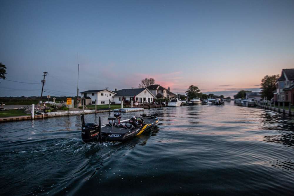 It's rise and shine on Semifinal Saturday for Clark Wendlandt at the YETI Bassmaster Elite at Lake St. Clair