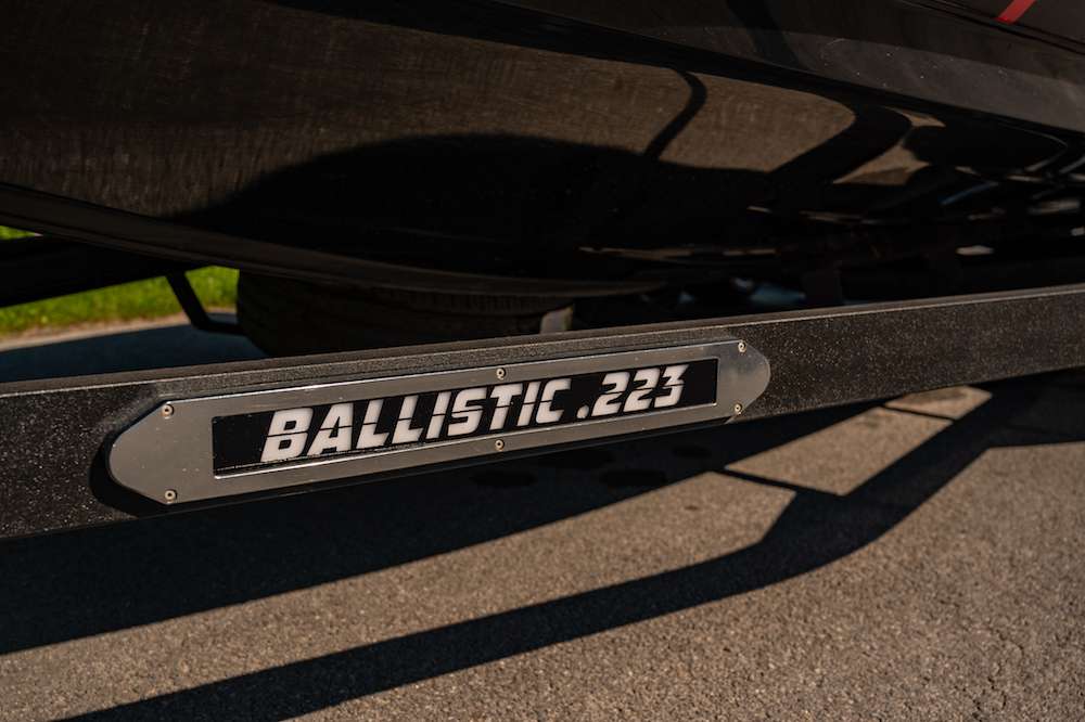 The Ballistic .223 is a 22-foot, 3-inch beast with a 94-inch beam. It is the perfect size for Livesay to store all his necessities, and it handles rough water extremely well.
