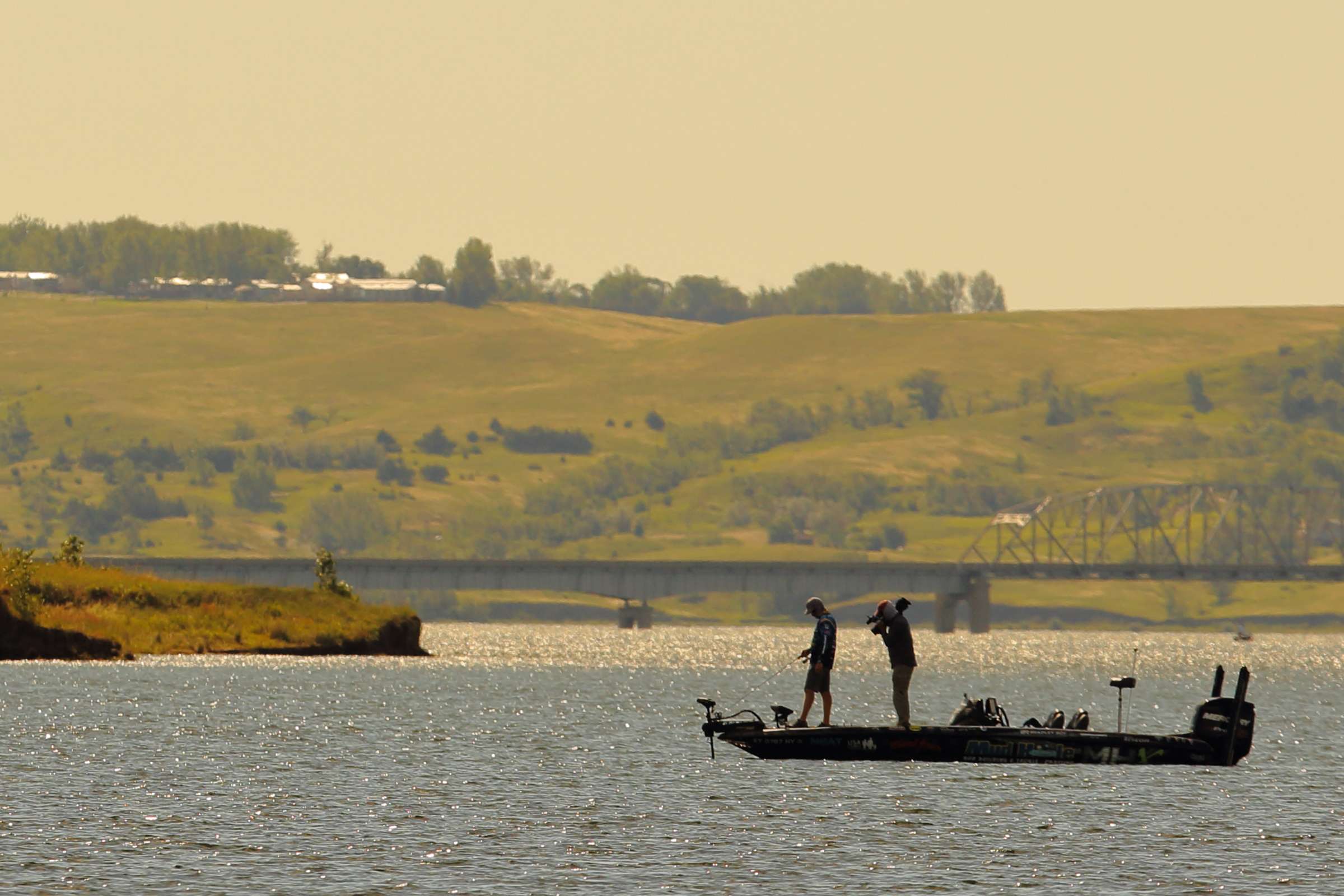<h4>Codgers Cove RV Park, South Dakota</h4>
Lake Oahe garnered highlight status during the 2018 Bassmaster Elite Series season, and it remains an excellent fishery for anglers in search of adventure. Codgers Cove RV Park lies on the outskirts of Pierre, S.D. The park offers sublime sunset views over the rolling hills of South Dakota, water and sewage amenities at each lot and access to three nearby boat launches.
