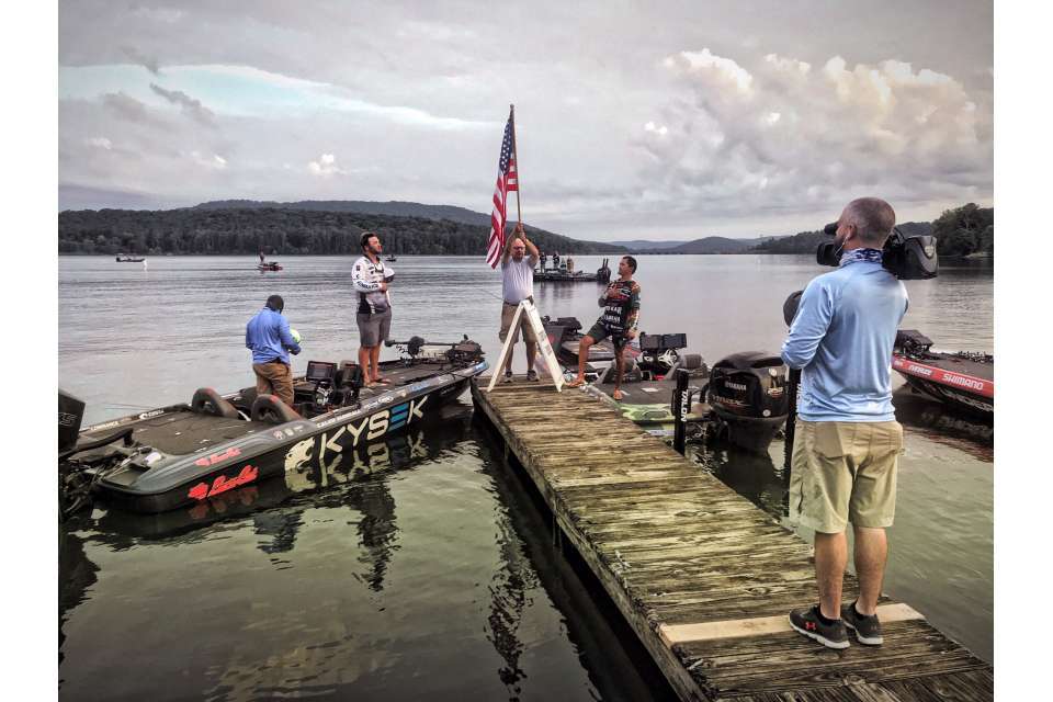 As always, the national anthem begins each day, with fishing battles to follow the next eight hours. Besides the title, anglers will be working to stay in or get into the top 40 of the AOY standings, which qualifies those for next yearâs Bassmaster Classic on Lake Ray Roberts out of Fort Worth, Texas. 
