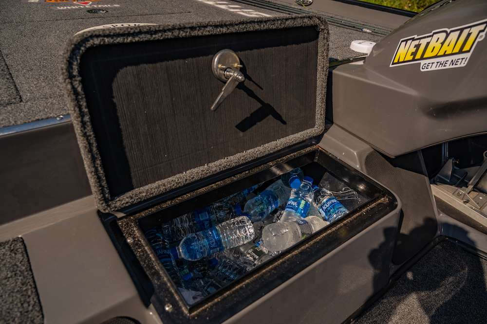 The cooler of the Ballistic .223 is absolutely huge. It's large enough for tons of ice and over a case of water. Keeping the extra ice helps Livesay with his fish management during the summer. He can quickly grab several bags of ice over the course of a day to add to his livewell. Keeping the temperature cool keeps his bass alive and ensures they are released in good condition after the weigh-in.