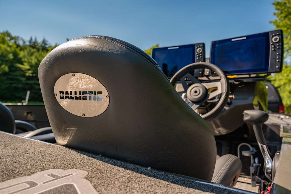 The seats are extremely comfortable, and the backs have the metal-plated Ballistic logo. 