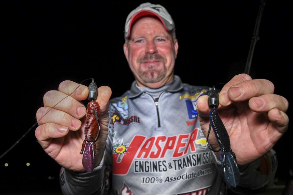 <p>Morgenthaler used his all-around favorite punching rig of choice. That is a Missile Baits Baby D-Bomb, Love Bug for low light and Bruiser Flash for sunny conditions. He rigged those to a Gamakatsu 3/0 Super Heavy Cover Flippinâ Hook, with 6th Sense Peg-X Weight Stopper, and 1.5-ounce tungsten weight. <strong>Buy it now on Amazon:</strong> <a href=