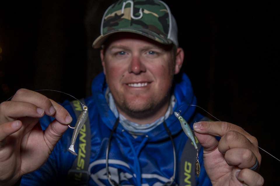 <p>Whitaker used a Keitech FAT Swing Impact 2.8 swimbait on a 1/8-ounce jig head. Another choice was a Patrick Sebile designed Hyperlastics 3.5-inch Dartspin Pro, rigged on a 1/8-ounce jig head. Both baits were fished around a marina for schooling fish. <strong>Buy it now on Amazon:</strong> <a href=