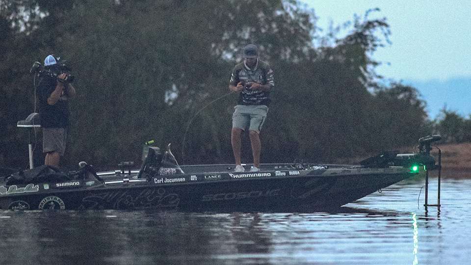 Head out early with Day 3 Leader Carl Jocumsen as he gets to work on the final day of the 2020 Bassmaster Elite at Santee Cooper Lakes brought to you by the United States Marine Corps!