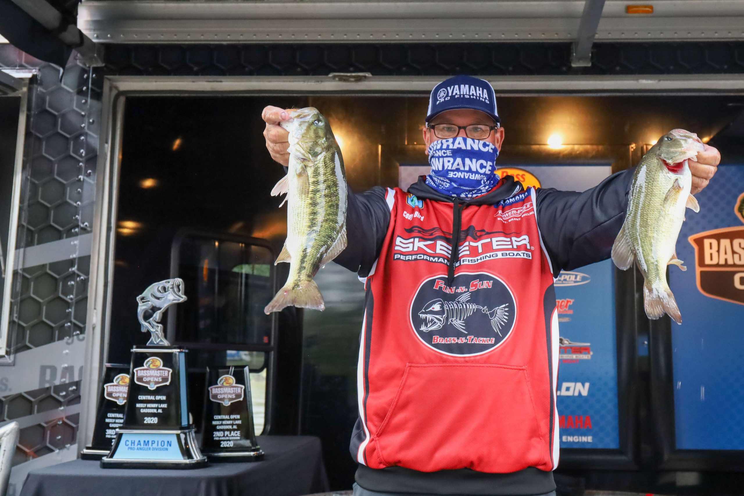 Cody Bird wins the 2020 Basspro.com Bassmaster Central Open at Neely Henry Lake with a three-day total of 34 pounds, 1 ounce. 