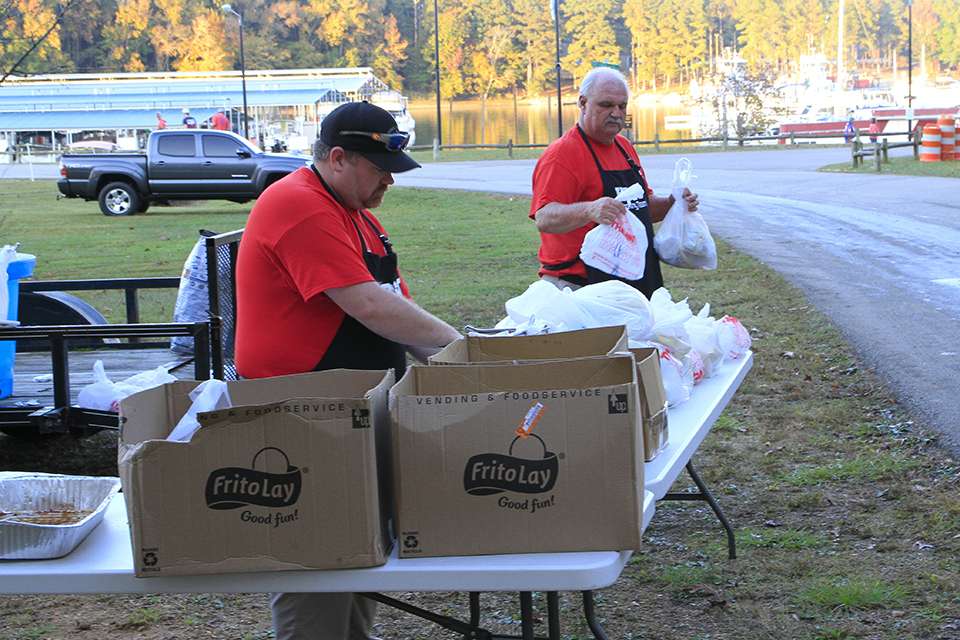 The Henry County Sheriff Department volunteered to provide food for the anglers. 