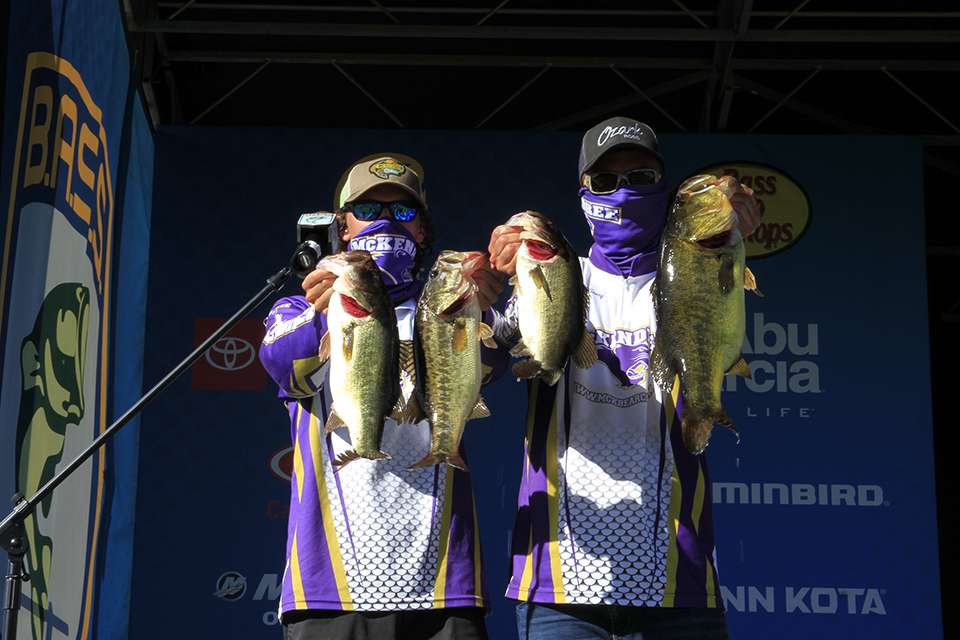 Trevor Mckinney and Blake Jackson of Mckendree University (4th Place, 53 Pounds, 1 Ounce total)
