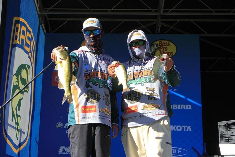 Jack Tindell and Brett Fregia of Lamar State College Orange (9th Place, 47 Pounds, 8 Ounces total)