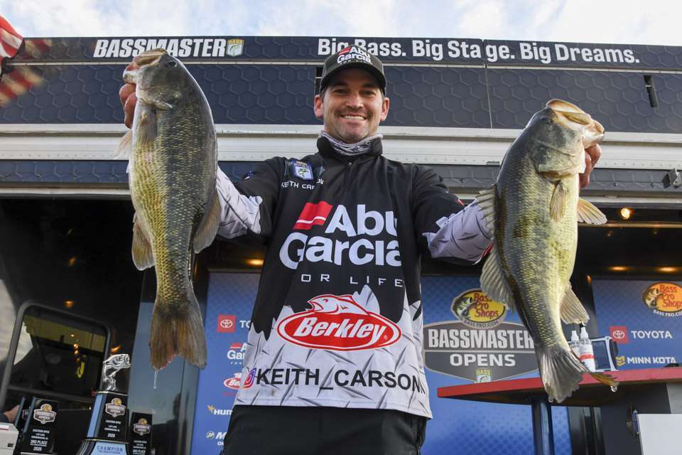 Carson grew up fishing on the St. Johns River, and his knowledge of how bass relate to current breaks with grass paid off in a big way. He stayed consistent all week, weighing limits of 16-10, 18-10 and 11-13 to qualify for the 2021 Academy Sports + Outdoors Bassmaster Classic presented by Huk. 