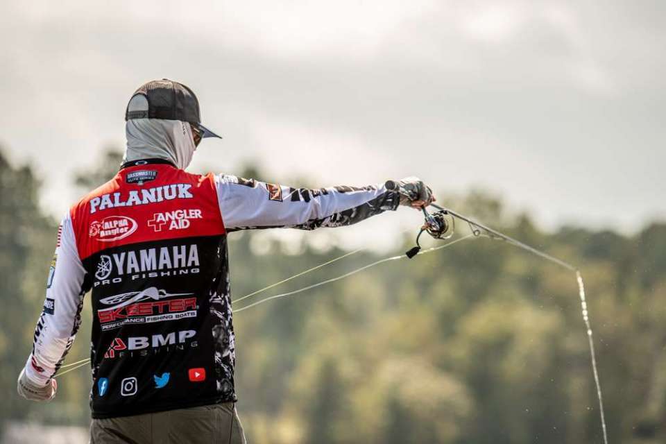 A punching pattern was a primary tactic used all week by Brandon Palaniuk. On Championship Sunday, he called an audible and moved to a new area, adding a drop shot to the lure lineup. The gutsy move paid off with a key 7-pounder, to cap his winning weight of 64 pounds, 2 ounces. 