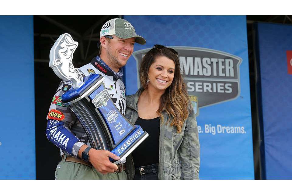 Patrick Walters joined the exclusive ranks of the Bassmaster Century Club with a winning weight of 104 pounds, 12 ounces.