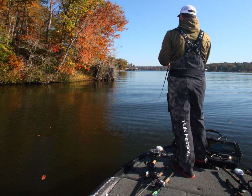 <b>9:13 a.m.</b> Sumrall rigs a brown craw Little John on another cranking rod and dredges it across a nearby point. âIâd rather be throwing that spinnerbait, but sunny and calm arenât great spinnerbait conditions.â <br>
<b>9:20 a.m.</b> Sumrall enters a shallow, tree-studded cove and returns to the spinnerbait. He removes the lureâs trailer âso itâll have less vibration and swim a little deeper.â <br>
<b>9:25 a.m.</b> Sumrall retrieves the spinnerbait down a shaded log, gets a solid strike and swings aboard keeper No. 2, 3 pounds, 14 ounces. âWhat a chunk! She crushed it!â
<p>
<b>4 HOURS LEFT</b><br>
<b>9:30 a.m.</b> A bass swats at the spinnerbait but doesnât connect. <br>
<b>9:37 a.m.</b> Sumrall moves deeper into the cove with the spinnerbait. âThis is the only lure thatâs worked so far, so Iâm sticking with it.â <br>
<b>9:45 a.m.</b> Upon reaching the back of the cove, Sumrall slow rolls the spinnerbait across submerged stumps. No luck here. <br>
<b>9:52 a.m.</b> Sumrall has vacated the cove and runs to Lake Mâs dam, where he cranks riprap with the citrus shad Little John. <br>
<b>10 a.m.</b> Having struck out on the dam, Sumrall moves into a nearby cove and tries the spinnerbait on a shaded bank. Whatâs his take on the day so far? âThese high-pressure conditions are definitely making the bite tough, but Iâm convinced that targeting docks and shallow wood with the spinnerbait, crankbait and jig is a solid approach, one capable of catching a really big fish. So Iâll probably spend the remainder of my time keeping my head down, covering lots of water and grinding away with those baits.â <br>
<b>10:08 a.m.</b> Sumrall drops the jig down a steep channel bank. <br>
<b>10:14 a.m.</b> He moves to another cove and repeats his presentations to scattered wood cover. <br>
<b>10:25 a.m.</b> Sumrall blasts back to the shallow bank where he began his day and hits the seawall with the spinnerbait.
<p>
<b>3 HOURS LEFT</b><br>
<b>10:30 a.m.</b> Sumrall retrieves the ChatterBait inside a boathouse. A small bass nips the lureâs trailer. <br>
10:38 a.m.</b> Sumrall rigs a watermelon red Missile 48 finesse worm wacky style (small hook through its midsection), inserts a tiny nail weight in one end and casts it to shaded docks, using a sink/shake/twitch presentation. <br>
<b>10:44 a.m.</b> He cranks the craw colored Little John down a gravel secondary point. <br>
<b>10:50 a.m.</b> Back to dock fishing with the wacky worm and jig. âI caught my first keeper early off a dock. I read in Bassmaster that docks only get better as the sun gets higher, but Iâm beginning to think thatâs BS.â <br>
<b>10:53 a.m.</b> Sumrall gets a half-hearted tap on the jig next to a pontoon boat. âYou know the bite is tough when they wonât eat that little jig.â <br>
<b>11:01 a.m.</b> Sumrall slides into a shallow canal leading to several docks and zeroes out with the spinnerbait and jig. <br>
<b>11:17 a.m.</b> Sumrall rockets back uplake to pound a rock bank and an adjacent seawall with the Little John MD.
<p>
<b>2 HOURS LEFT</b><br>
<b>11:30 a.m.</b> He tries the craw crank on the seawall. <br>
<b>11:39 a.m.</b> Sumrall slow rolls the spinnerbait around a shallow flat peppered with laydown wood. âI keep seeing that Â­9-pounder roll off a log to bust this thing!â <br>
<b>11:46 a.m.</b> The flat has failed to yield a fish. âThereâs an offshore hump I passed over this morning. Letâs go check it out.â <br>
<b>11:53 a.m.</b> Sumrall idles around the hump he spotted earlier. âThere are a few fish down there at 18 feet. I donât know if theyâre bass, but Iâll try to find out.â He rigs a watermelon dawn Roboworm above a drop-shot sinker, lowers it straight down and shakes it. <br>
<b>11:58 a.m.</b> The mystery fish have scattered. Sumrall quickly locates a brushpile on the hump; he drags a Carolina-rigged watermelon Missile Craw Bomber through the gnarly cover.
