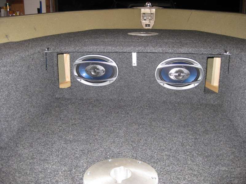 The two gaps either side of the speakers are to accommodate longer rods. 