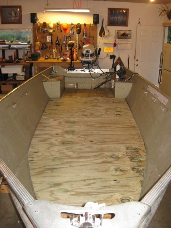 Here is Hoffman's boat completely gutted and ready for a new floor. 