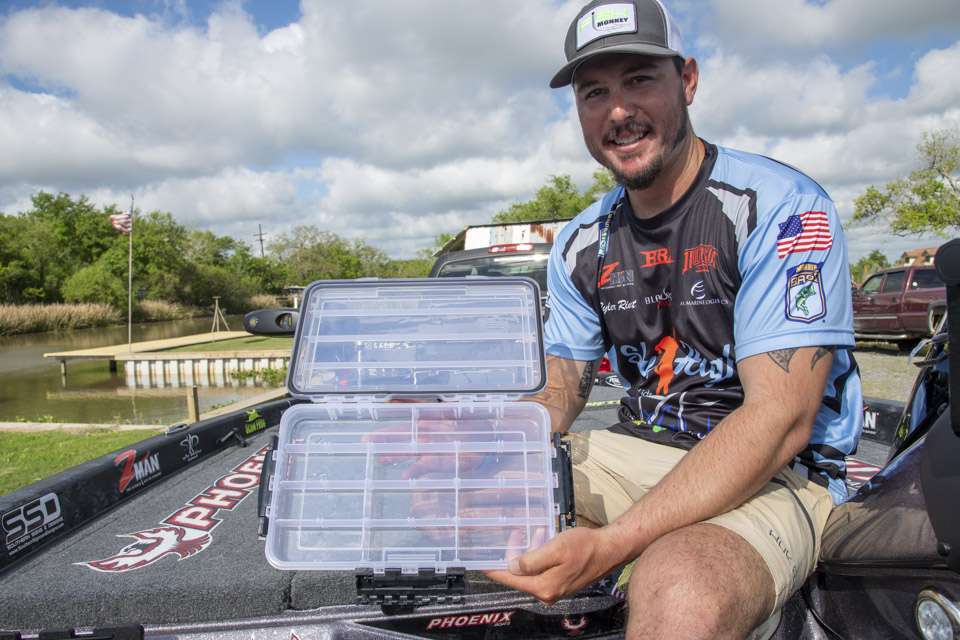 Tyler Rivet is ready to fill a Plano 1500 tacklebox full of the tools any beginner needs to catch some bass.