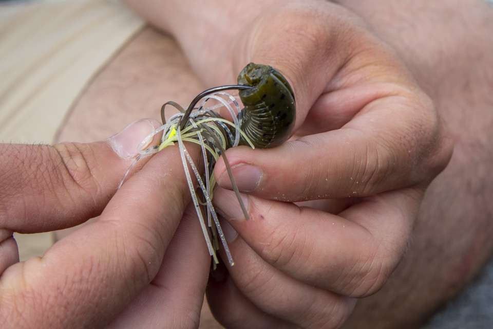 He threads the Spanky onto the Jack Hammer, ensuring he lines it up to push the hook through the back of the lure. The swimbait just maximizes the lureâs appeal to bass.<br><br> âIt just gives it way more action on the backside of the lure,â Rivet said. âIt moves a lot more water, and itâs a great trailer to have.â