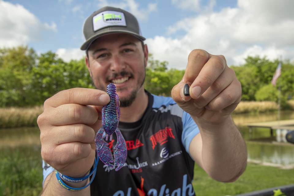Rivet is a power fisherman, so he thinks any box should have a good complement of plastics. His next lure for the box is a junebug-colored NetBait Paca Slim, which he said is just an all-around fish-catcher. âItâs just something you need to have,â he said. âItâs an all-year bait. You can throw it on beds, you can throw it deep, you can throw it on a Carolina rig.<br><br> âIt mimics a crawfish, so you can use it anywhere.â<br><br> He pairs it with a 3/8-ounce tungsten weight. âThatâs my go-to weight,â he said.