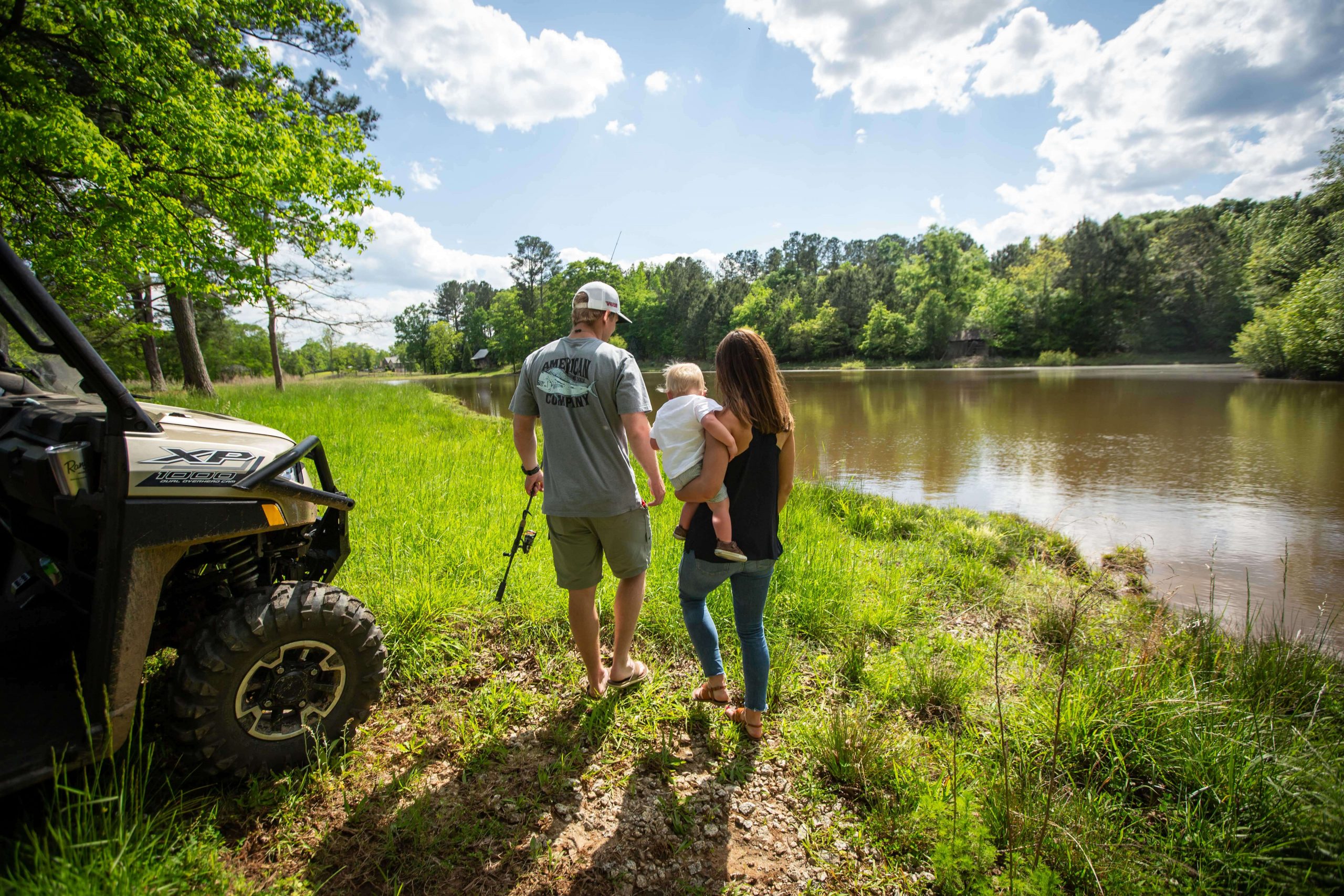 There are several farm ponds where Micah and Anna spend time with Huck learning the basics of bass fishing. 