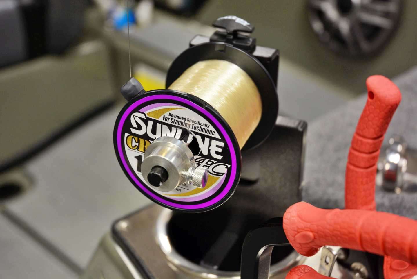 This nifty accessory is a line spool holder available from Falcon Boats. 
